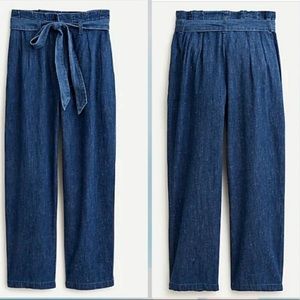 J Crew High waist wide leg chambray pants size 16